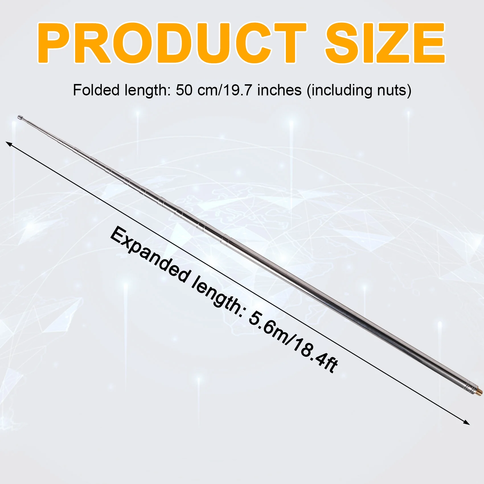 AA87 5.6M Whip Pull Rod Antenna For Radio Positive V Antenna GP Antenna Telescopic Antenna DIY M10 Shortwave Antenna