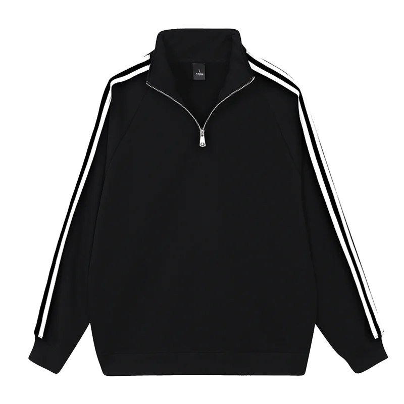 

Tide Brand Loose Half Zipper Lapel Sweater