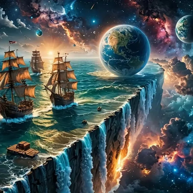 

Earth Waterfalls Sailboats Scenery 500PCS/1024 PCS Jigsaw Puzzles Challenging Family Activity Game for Gameroom Bedroom Gift