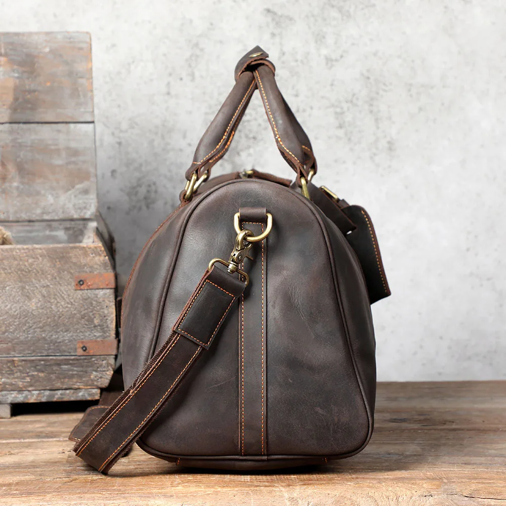 S.WORKER Vollnarbenleder-Reisetasche Große Kapazität Weekender-Reisetasche Echtleder-Sporttasche für Herren – Detail 24