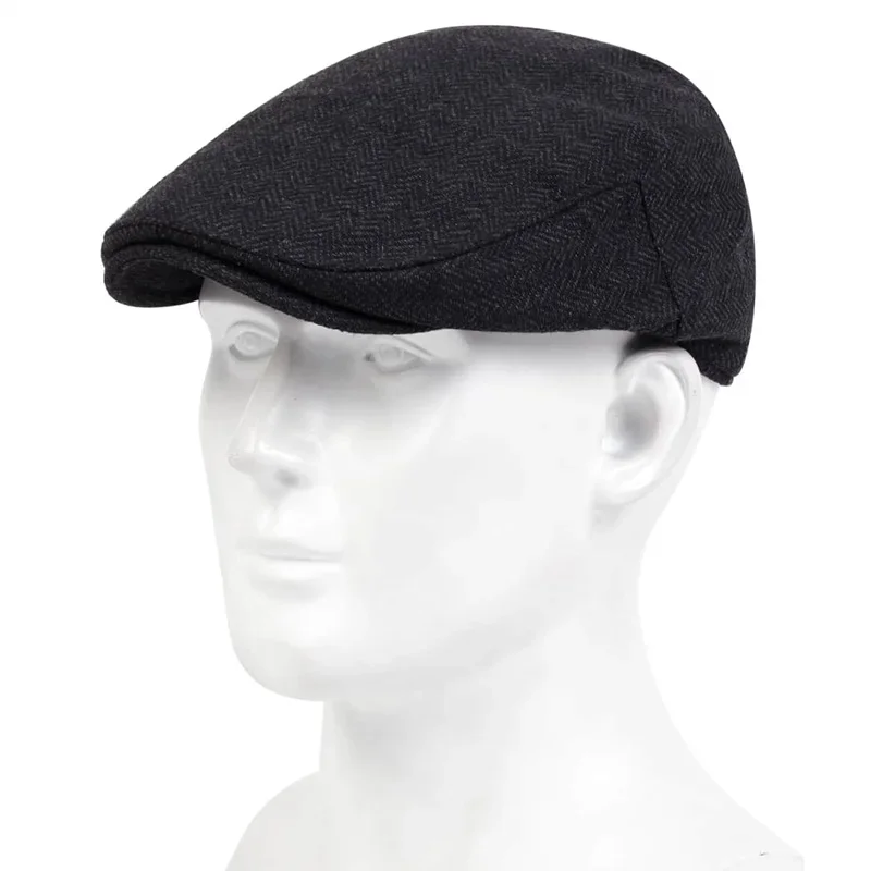Character grid style beret hats fashion outdoor windproof cold hat men's and women's universal cap cotton warm caps