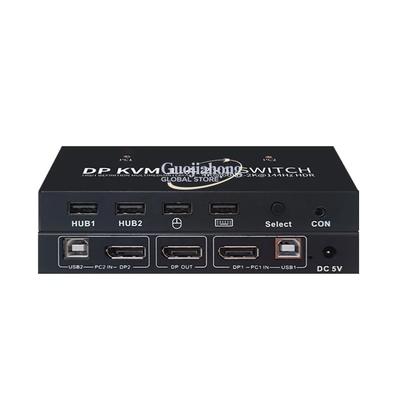 

DP KVM switch high definition 4K multi-host sharing USB2 in 1 out, two computers share 1 set of keys and mice