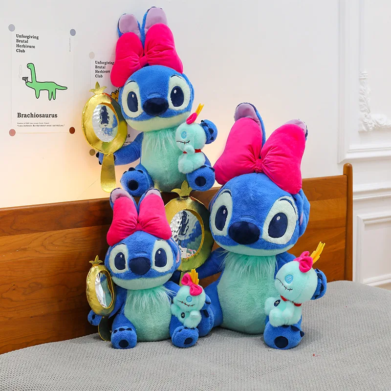 

80 см Disney New Talking Mirror Holding Stitch, плюшевая игрушка, большой размер, кукла для детей, подарок на день рождения, плюшевая игрушка для любителей мягких животных