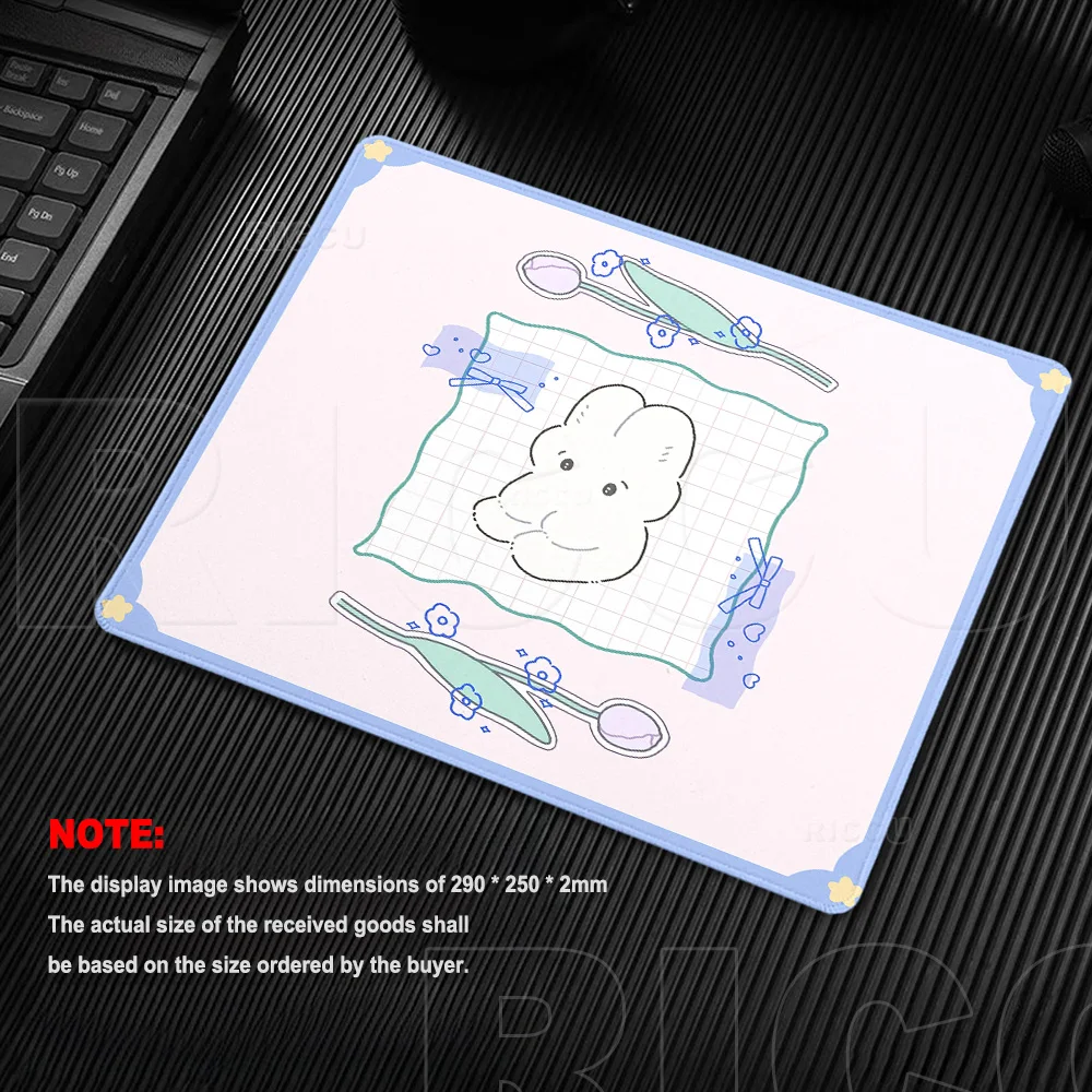 XXS Bunny Mouse Pad Kawaii Rubber Anti Slip Laptop Computer Tabletop Control Mats Gamer Office Setup Bule Pinkl Cute Accessories