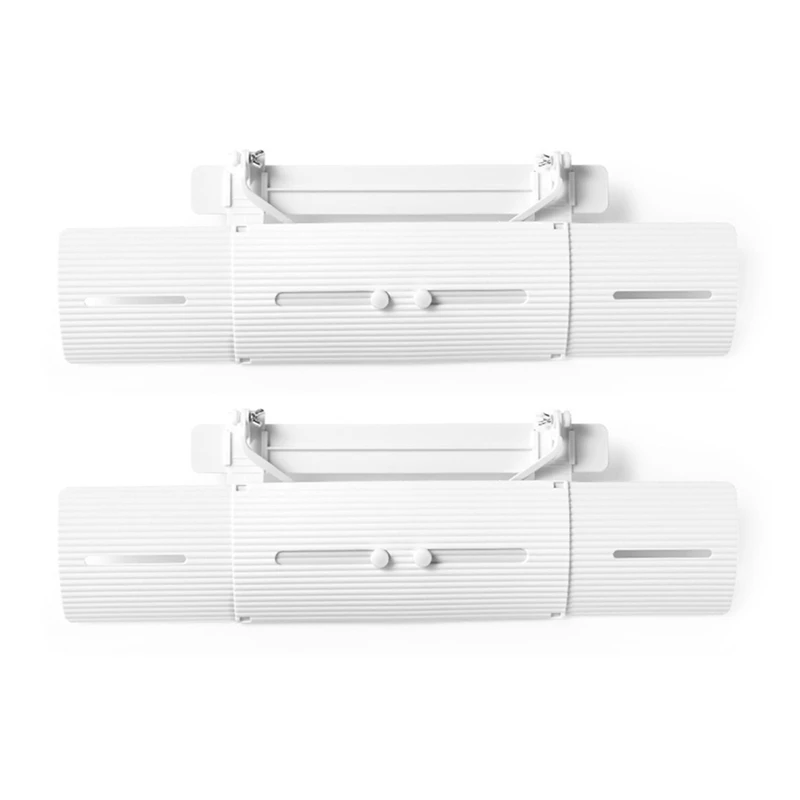 2X Telescopic Air Conditioner Vent Cover Windshield Baffle Shield Vent Deflector Confinement Air Deflector White