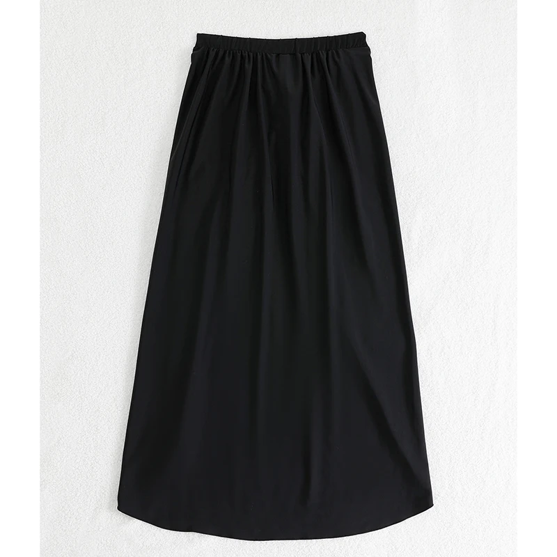 Vestido de playa liso a la moda para mujer, falda larga informal elástica con abertura en la cintura alta, ropa de playa para verano 2025, cubierta de Bikini Spice Girl