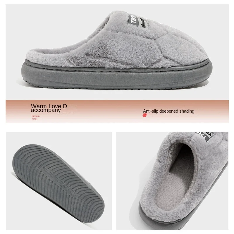 Thuis Katoenen Slippers Dames Winter Paar Pluche Warm Antislip Indoor Huishoudelijke Heren Winter Wollen Slippers Heren