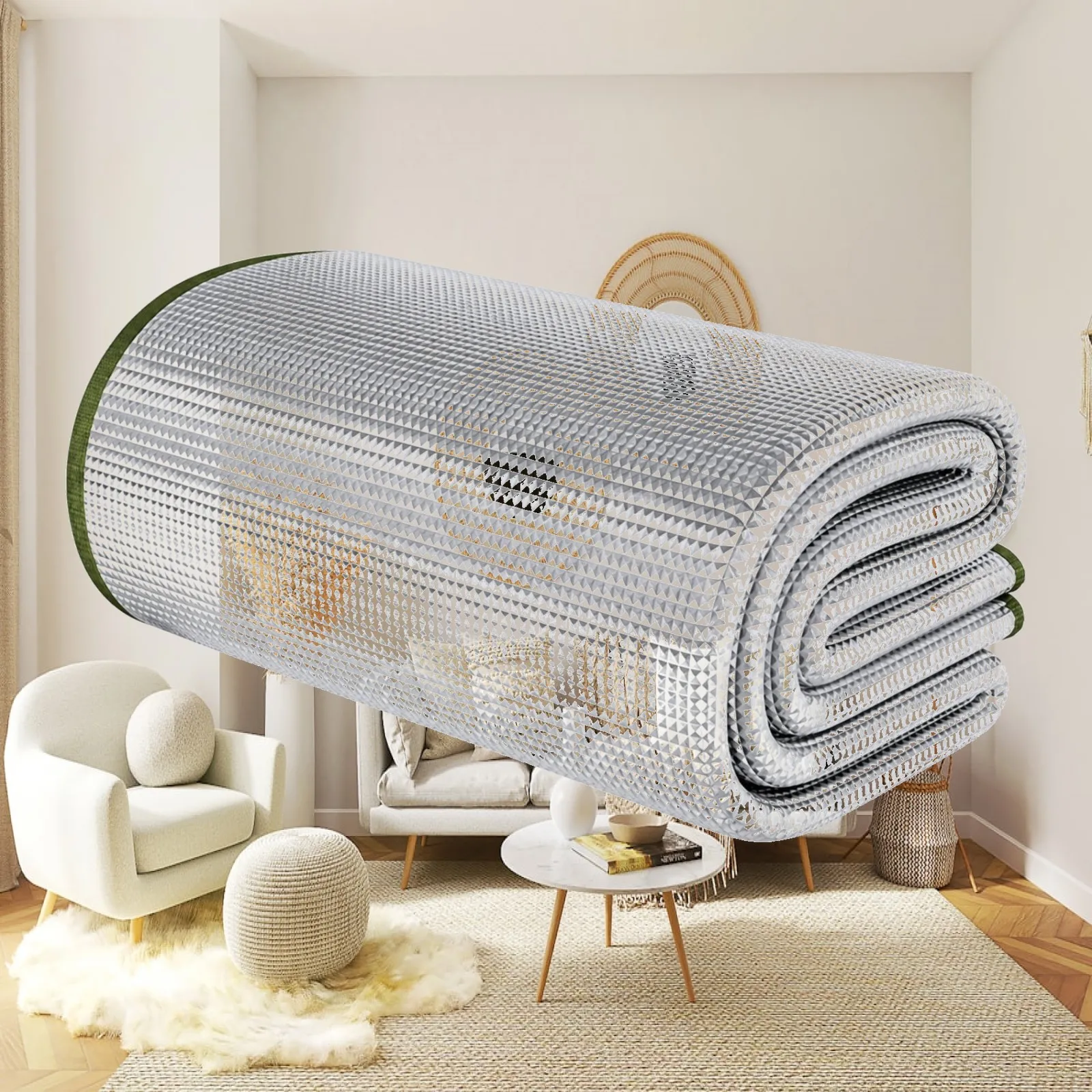 Foldable Outdoor Moisture-Proof Mat Insulating EPE Pearl Cotton Mat with Aluminum Film Cut to Fit for Tents, Picnics