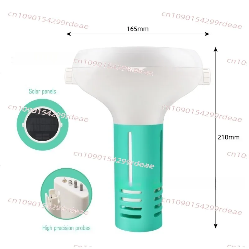 7 in 1 WIFI Water Quality Monitor PH ORP Free Chlorine Solar Detector for Fish Tank Swimming Pool