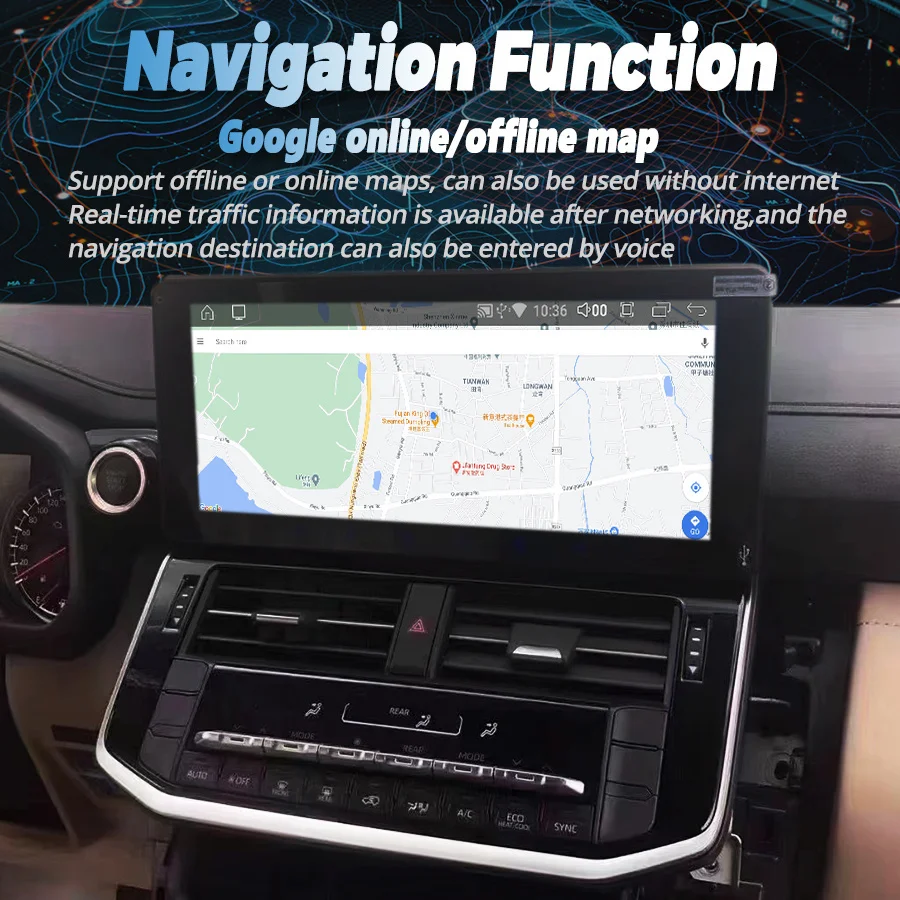 QLED Multimedia Player Android 14.0 CarPlay GPS Navigation WiFi Bluetooth Car Radio For Toyota Land Cruiser 300 LC300 2021 2022