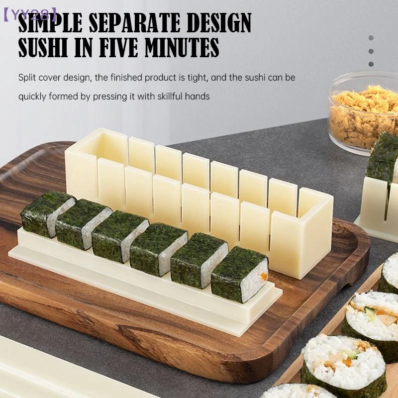 3Pcs Sushi Making Kit Round Heart Sushi Mold Maker Multifunctional Onigiri Rice Ball Roll Press For DIY Sushi Bento Accessories