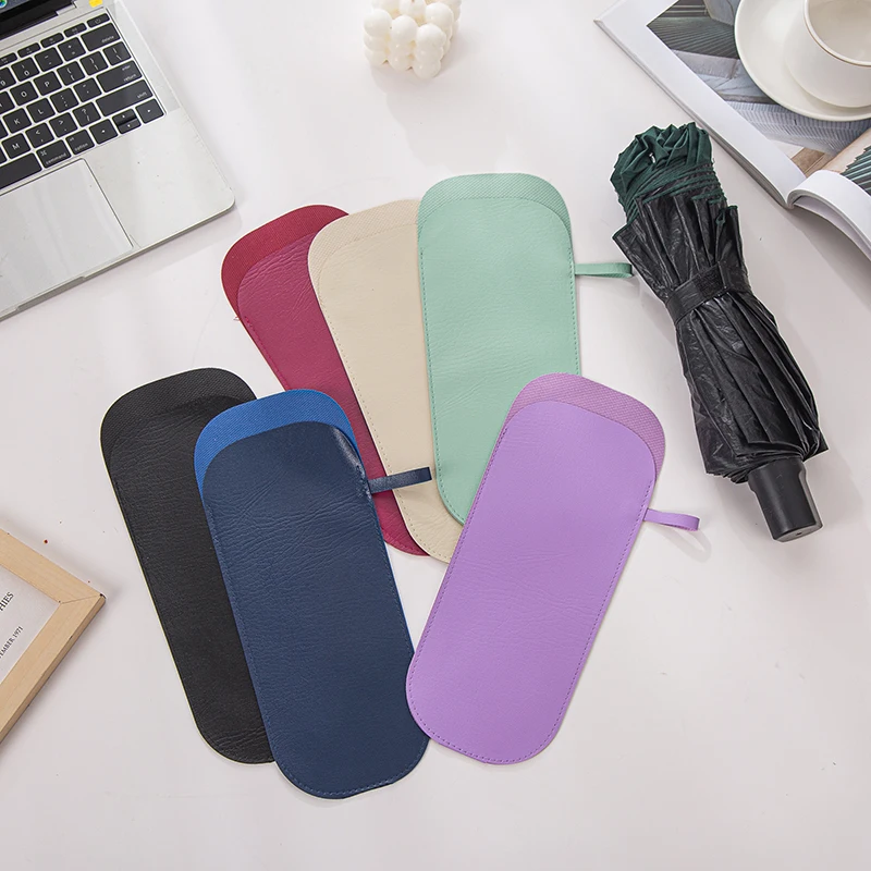 1PC PU Leather Umbrella Cover Case Portable Waterproof Umbrella Storage Pocket Water Absorbent Umbrella Bag Ultrafine