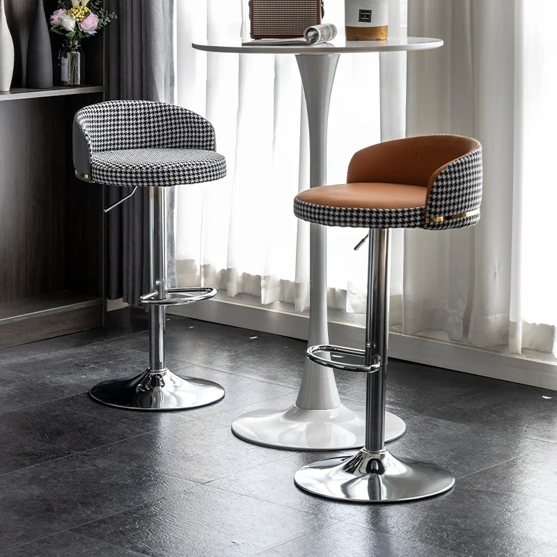 Cloth Art Modern Bar Chairs Minimalistic Nordic Rotating Adjustable Bar Chairs Luxury Modern Sgabello Cucina Alto Home Furniture