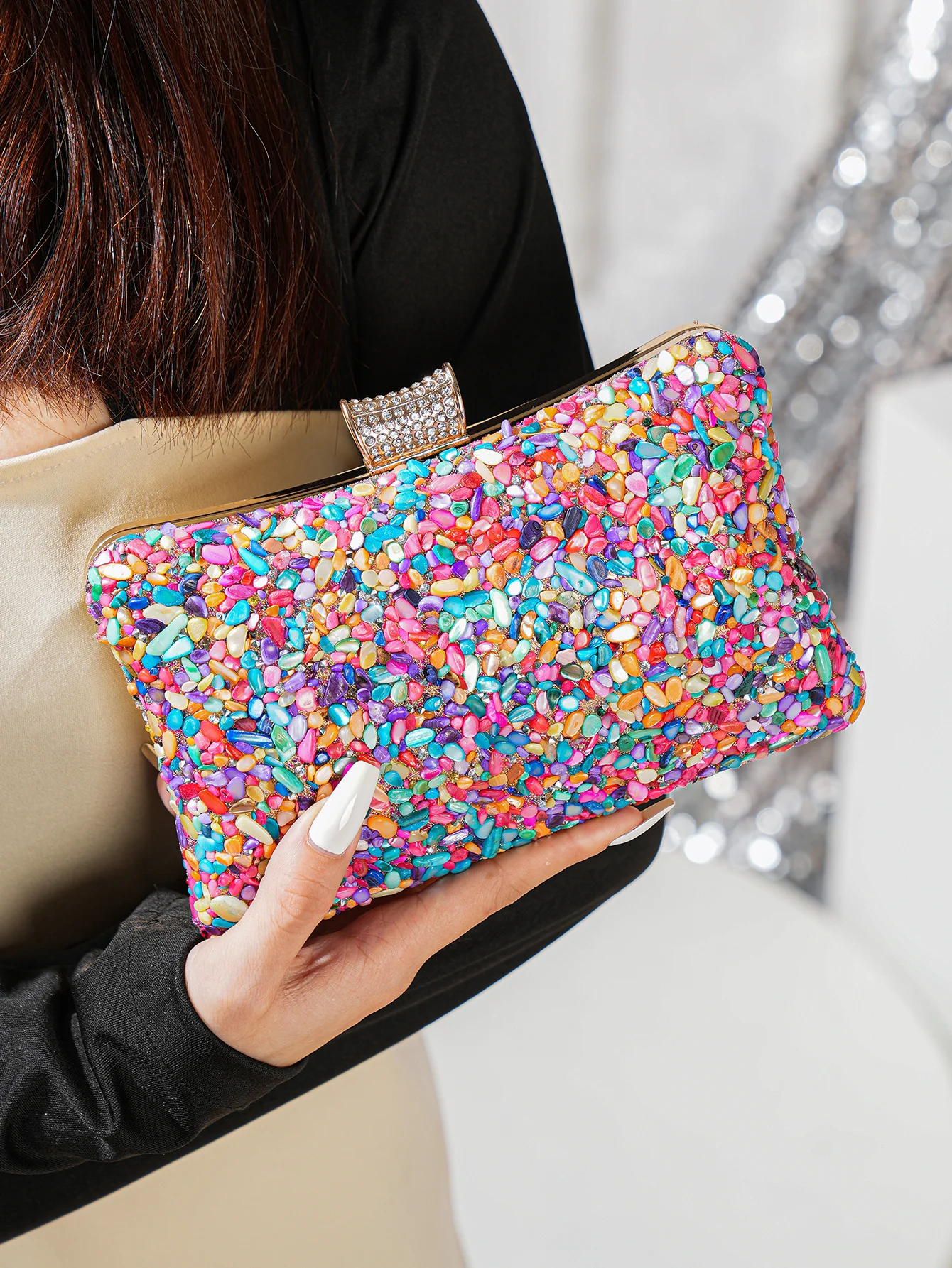 Mini Irregular Jewel Handheld Dinner Bag