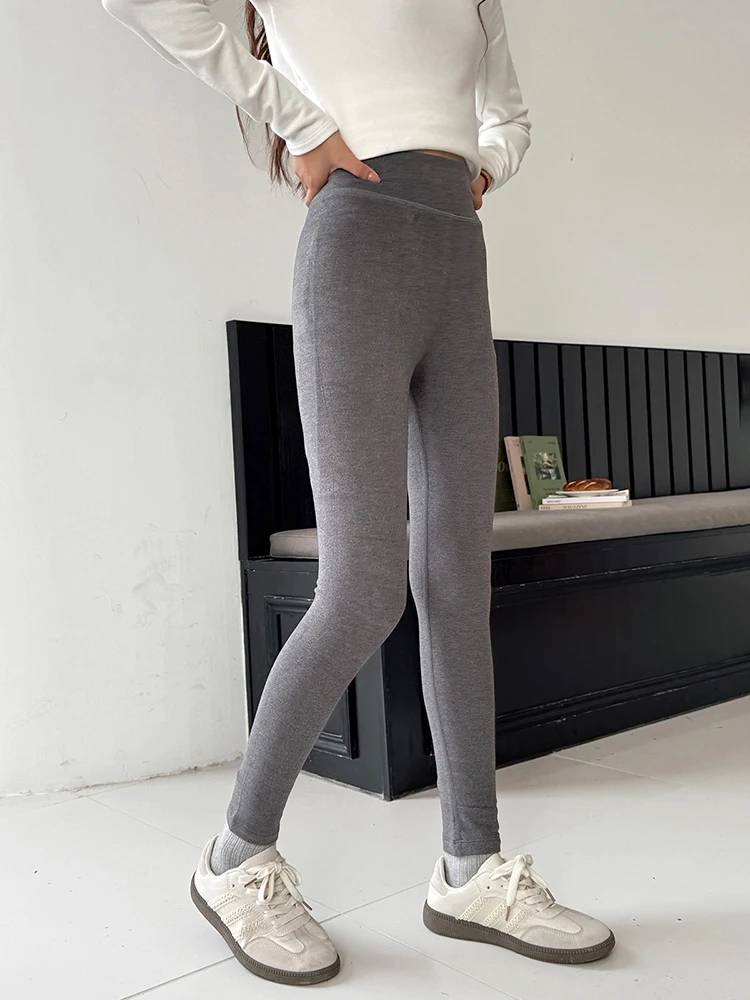 Girls Winter Thickened Double-sided Australian Fleece Pants Trousers for Kids Large Size Slim Fit Outerwear Pencil Pants