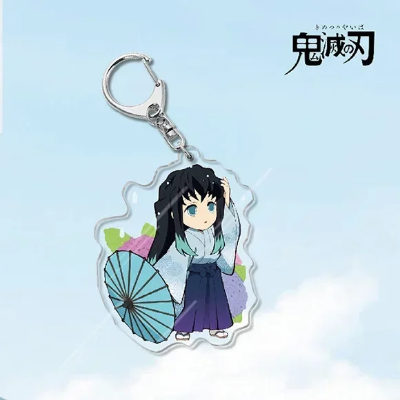 Acrylic Key Chains Anime Peripherals Tanjirou Nezuko Zenitsu Inosuke Giyuu Shinobu Kyoujurou Jewelry Pendant Cosplay DIY Props