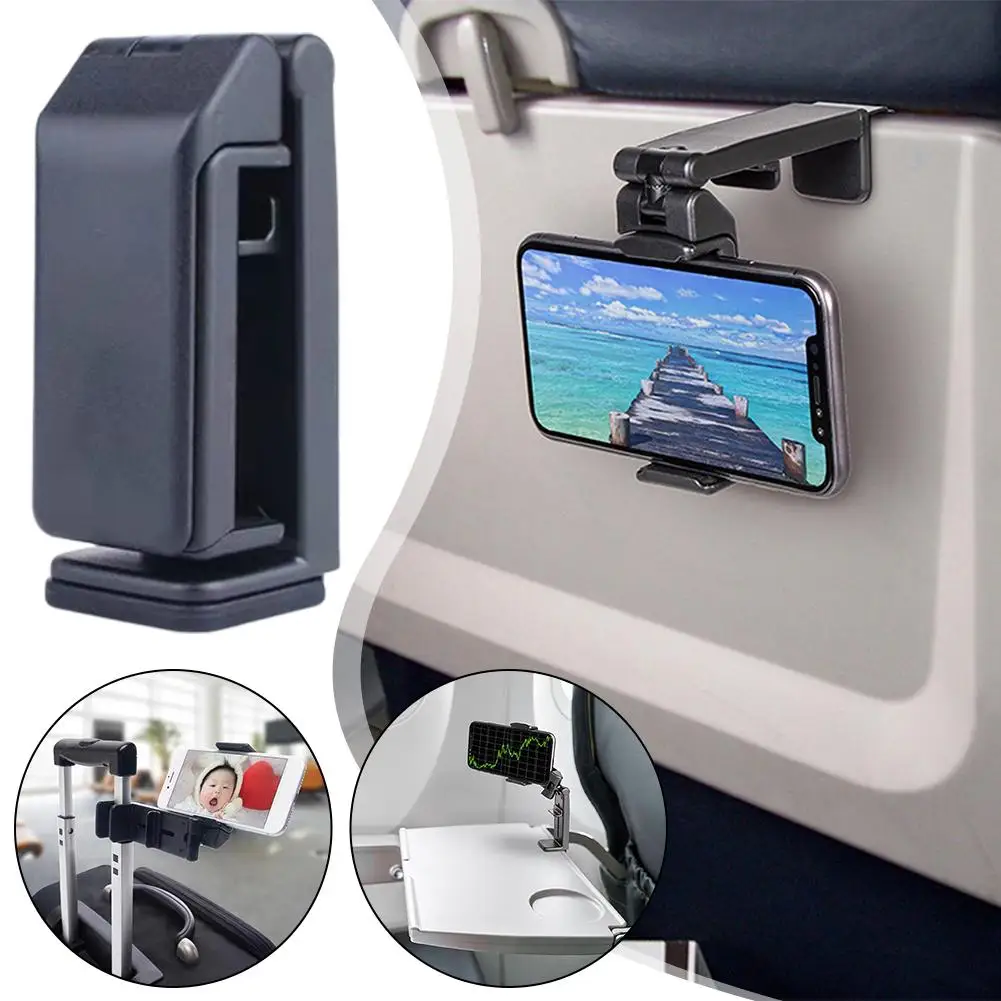 

Car Mobile Phone Clip Holder Portable Folding Rotating Phone Holder Clip For Desktop Luggage Handles T4X6