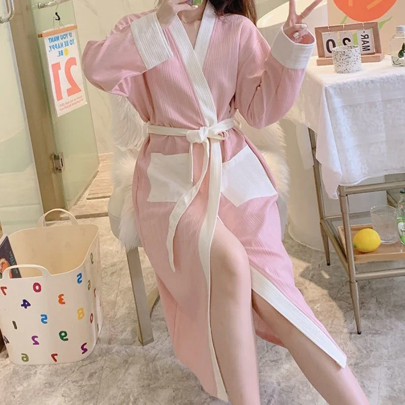 

Robes Women Lace Simple Home Cozy Basics Charming Spring Ladies Korean Style Popular Leisure All-match Lovely Retro Personality