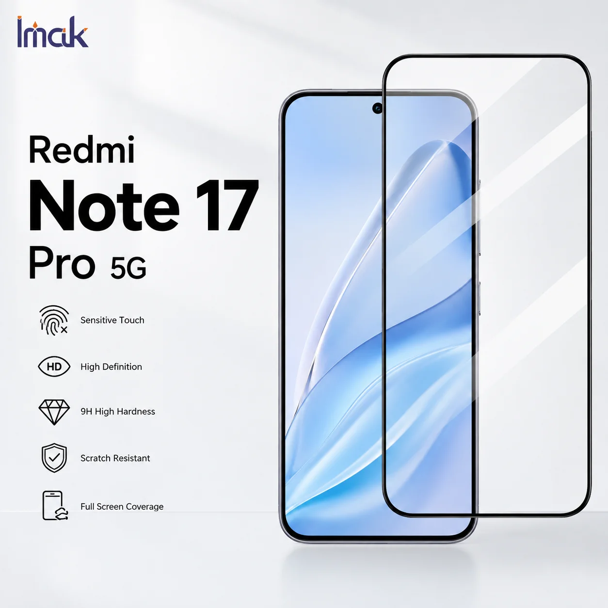Tempered Glass For Redmi Note 17 Pro 5G Global China Support Fingerprint Protector Film FM0003