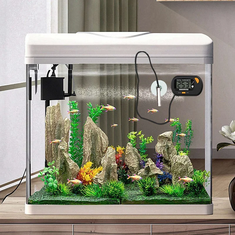 N11R- 2X -50 ℃   - 70 ℃   Digitales Aquarium-Thermometer mit Saugnapf, Temperatursensor, Messgerät, Tester