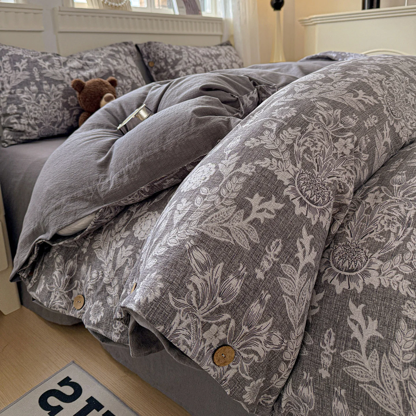 

Vintage Bedding Set Simple Floral Duvet Cover Pillowcases Flat Sheet Single Twin Double Queen Size Home Decor Bed Linen Set