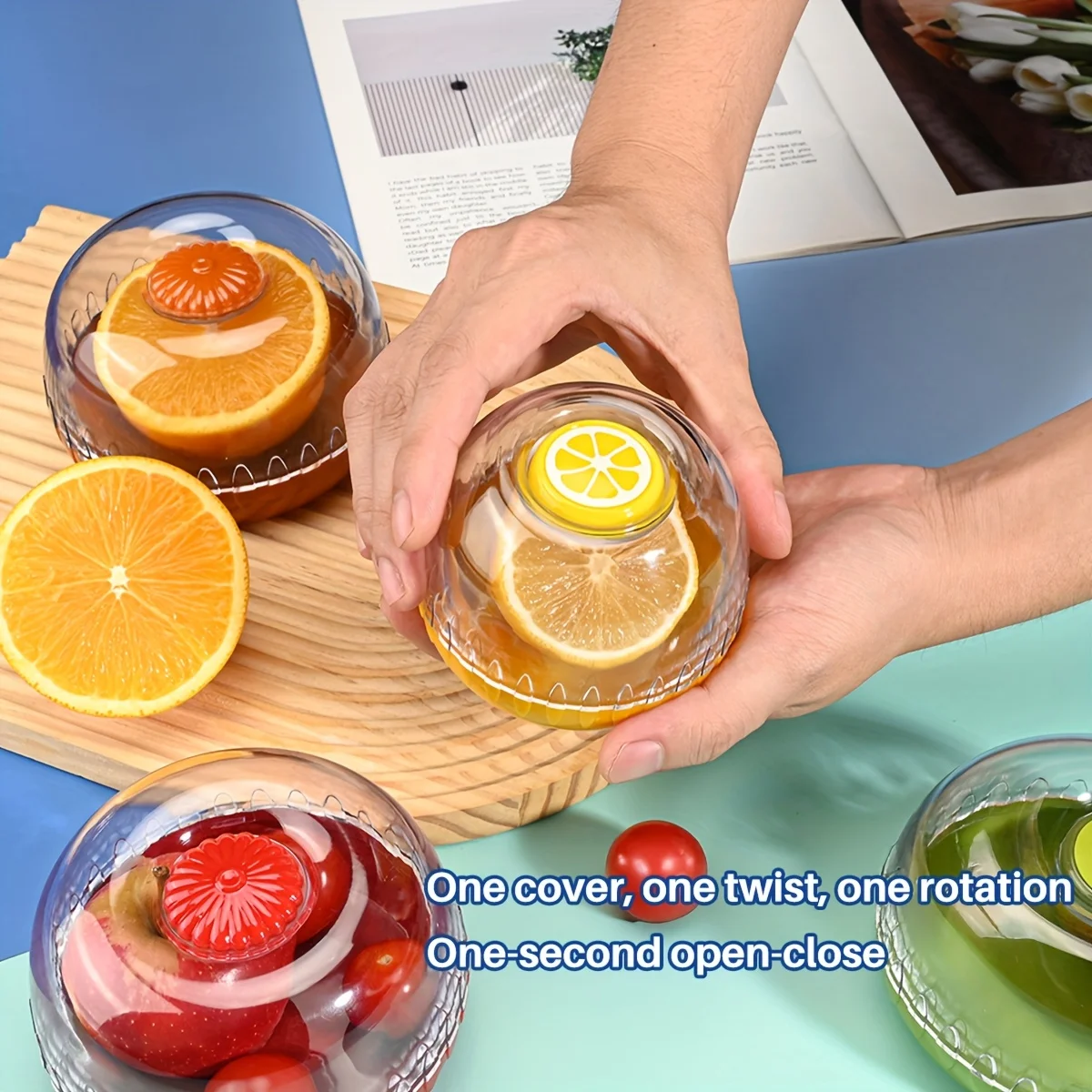 Vegetable Fruits Crisper Containers Household Airtight Fruit Bowal Portable Tomato Avocado Fresh Storage  Food-Grade Fruit Box