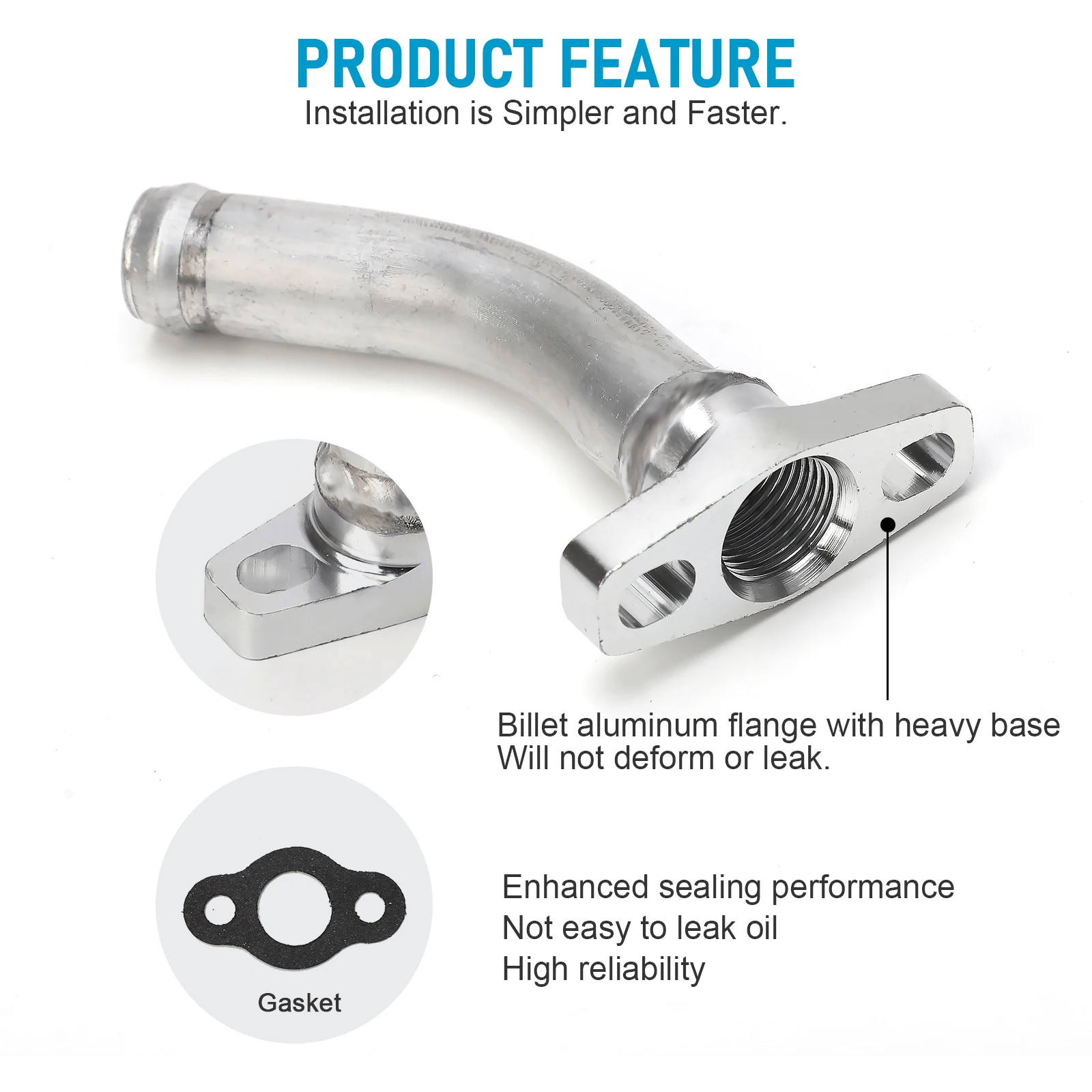 

CNSPEED for GT25R GT28R GT30R GT35R ball 45 Degree Aluminium Alloy Turbo Oil Drain/Return Pipe Kit bearing turbocharger