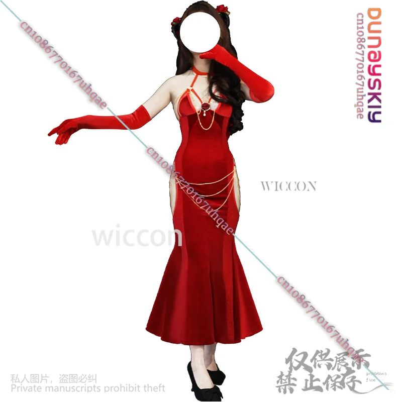 Anime Queen Jirai Kei Girls Sexy Woman Cosplay Red Velvet Fashion Dress Lolita Angel Devil Hallowen Carnaval Party Role-playing