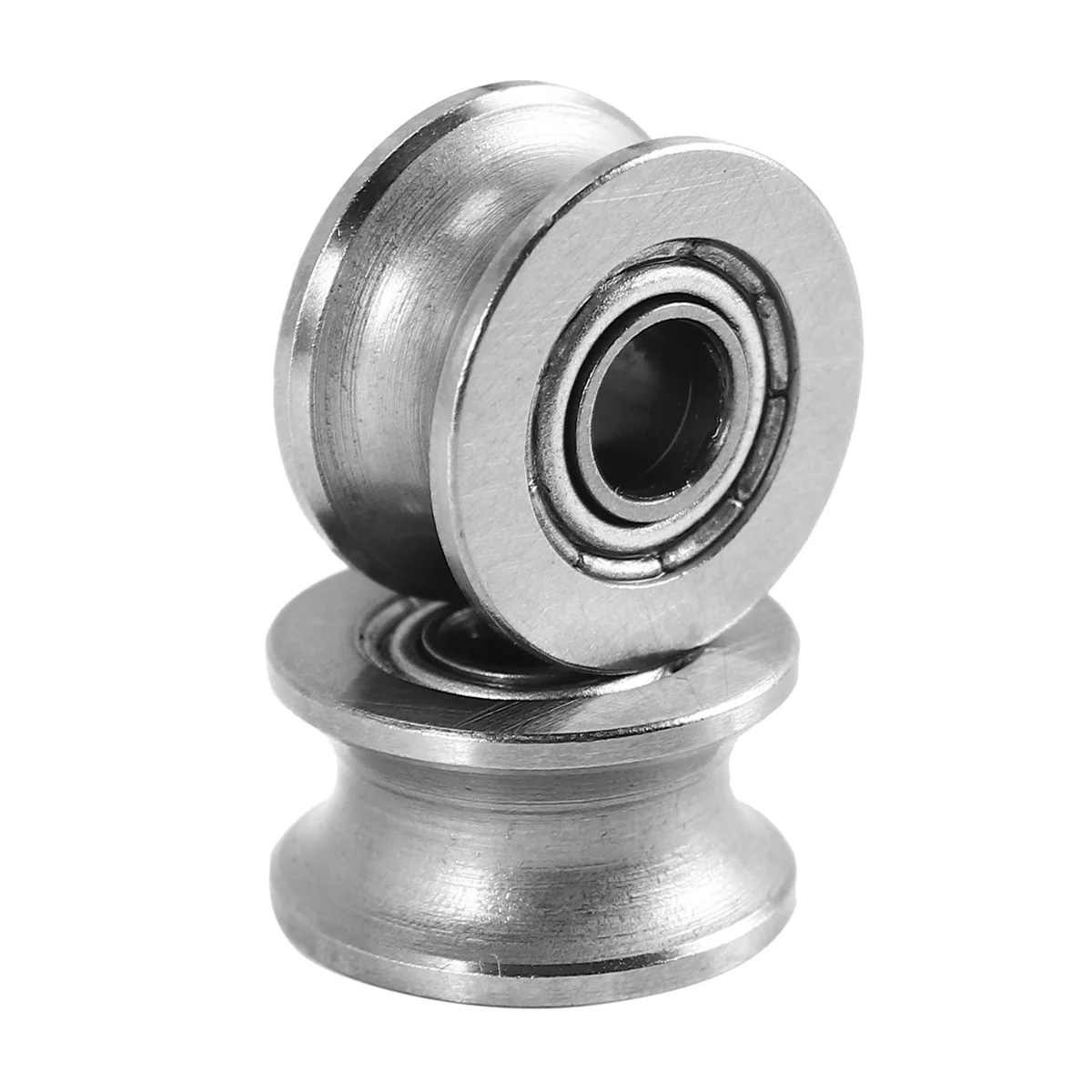 

ABFA 10pcs U Groove Bearing U624ZZ Carbon Steel Durable V Groove Ball Bearing Pulley for Rail Track Linear Motion Systems