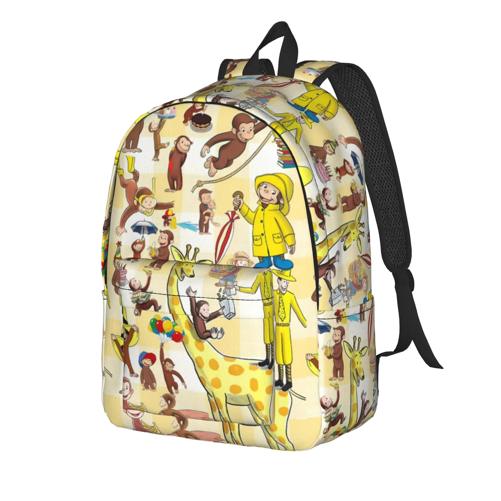 C-Curious George Backpack  Travel Backpacks Male Fashion School Bags High Quality Print Rucksack