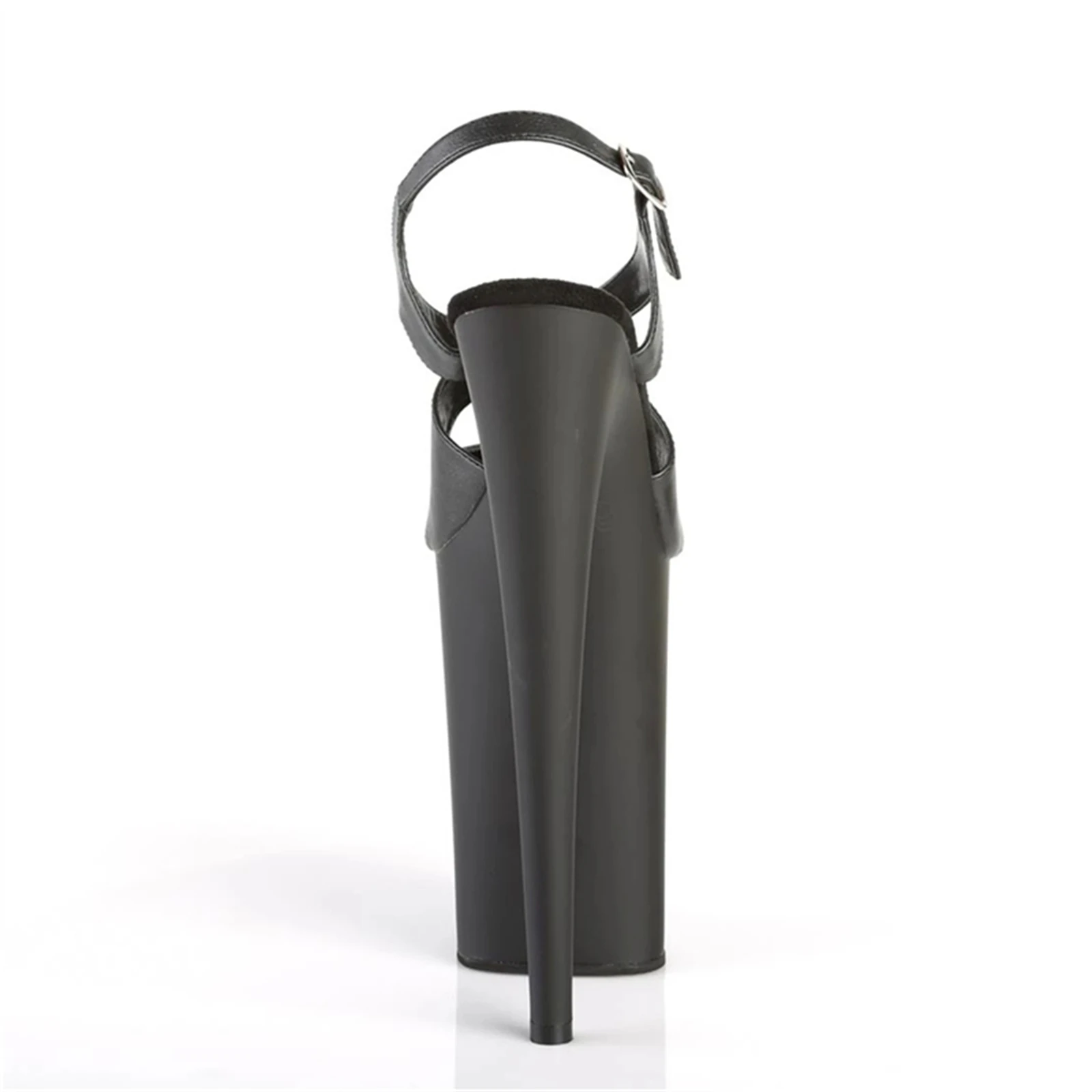  YADI 23CM صنادل كعب متطرفة باللون الأسود، كعب منصة بمقدمة مفتوحة مع حزام للكاحل وأشرطة متقاطعة، أحذية صنم قوية  #2