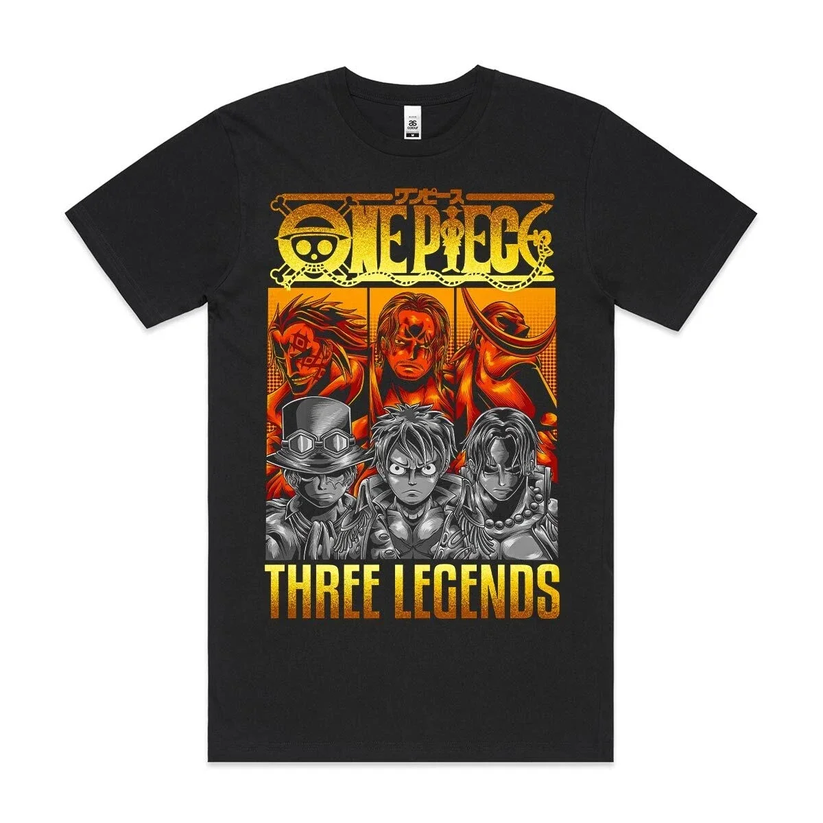 

One Piece Three Legends Футболка японского аниме Футболка AS Цветная графическая рубашка с коротким рукавом Унисекс Мужчины Женщины Летняя новая хлопковая футболка