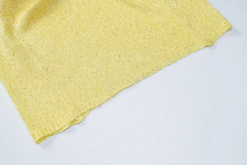 2025 ฤดูร้อน Holiday Beach ผู้หญิงเซ็กซี่ถัก Mxi ชุด O-คอ Glitter Bodycon วันหยุดยาว Robe บิกินี่ COVER UP