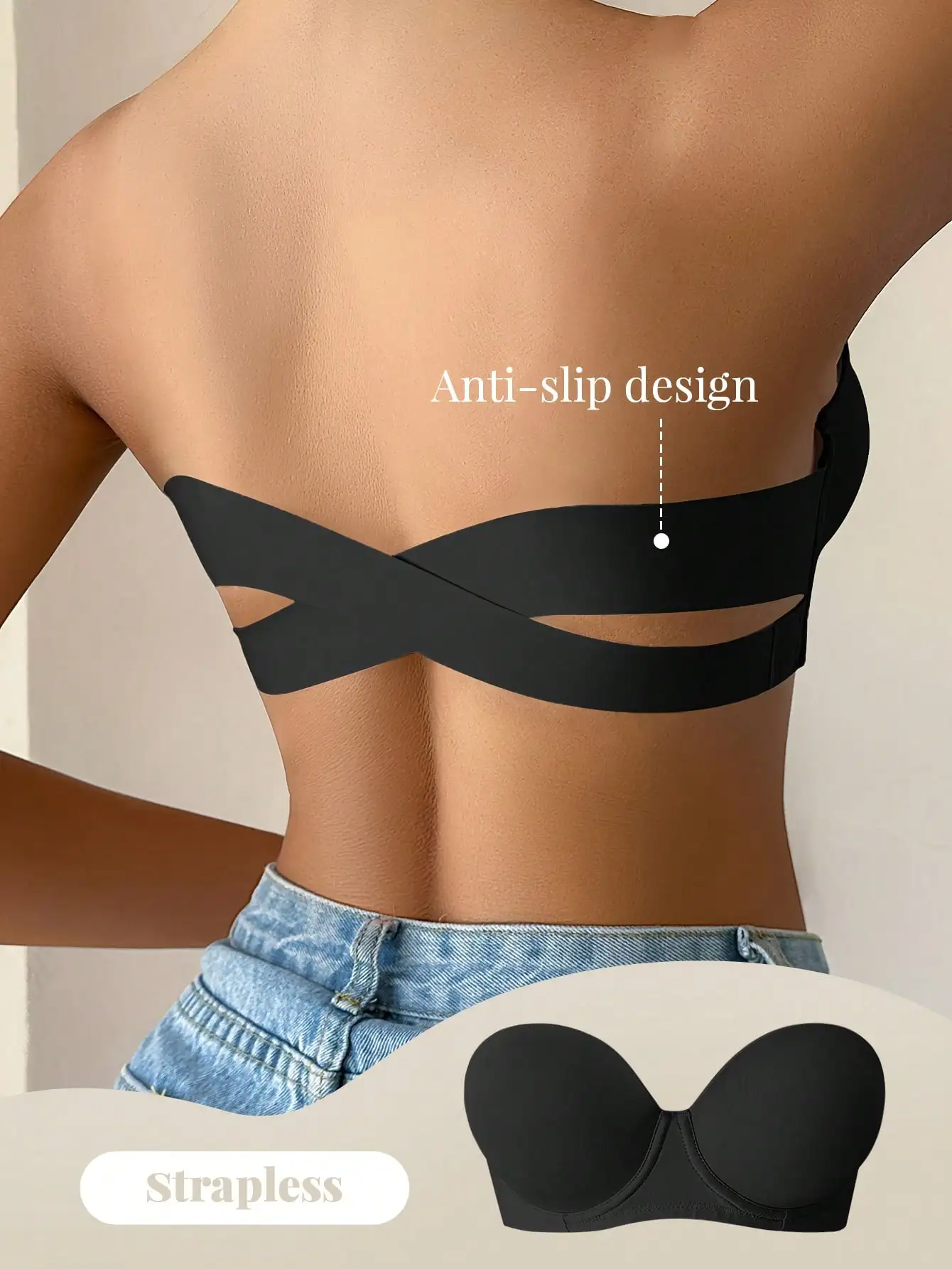 Black glossy underwear cup girl sexy lingerie semi-comfortable push-up underwear straps everyday versatile  sensorable lingerie