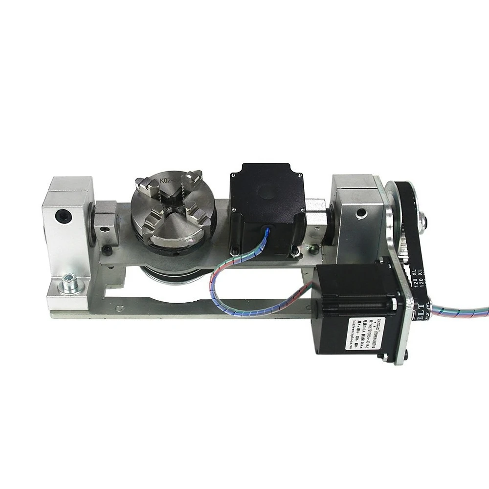 Engraving machine rotating shaft 54 linkage control indexing head A B axis fourth axis axis lathe three or four chucks