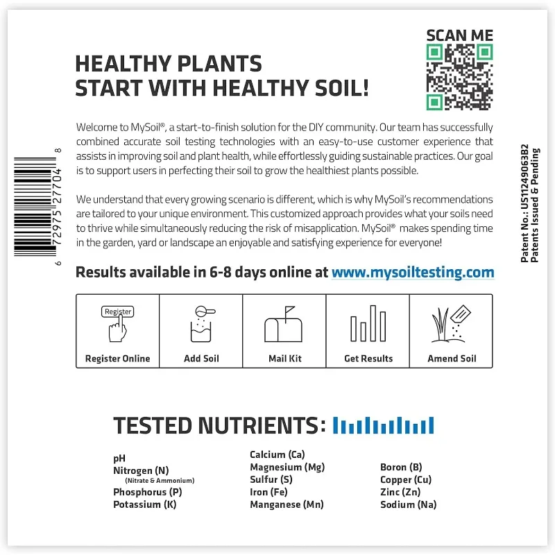 Test Kit 4 Pack |Accurate Nutrient and pH Analysis with Recommendations Tailored to Your Soil and Plant Needs