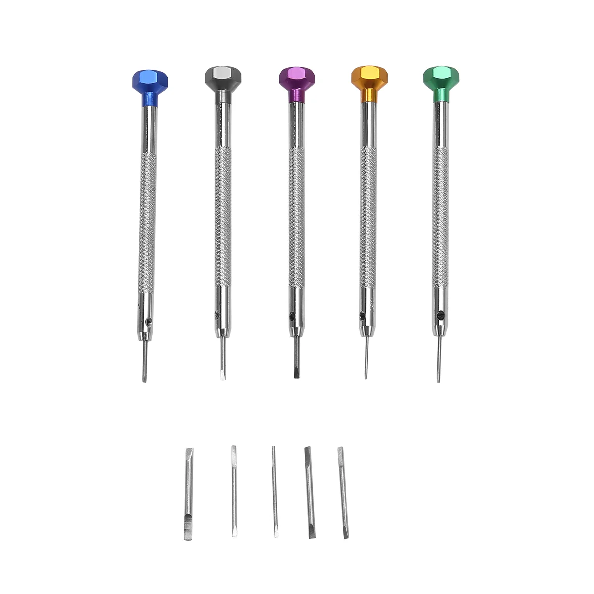 

5Pcs/Set 0.8-1.6mm Steel Screwdriver for Watch Repairing Portable Watch Tools Band Removal with Pins Watchmaker Tools