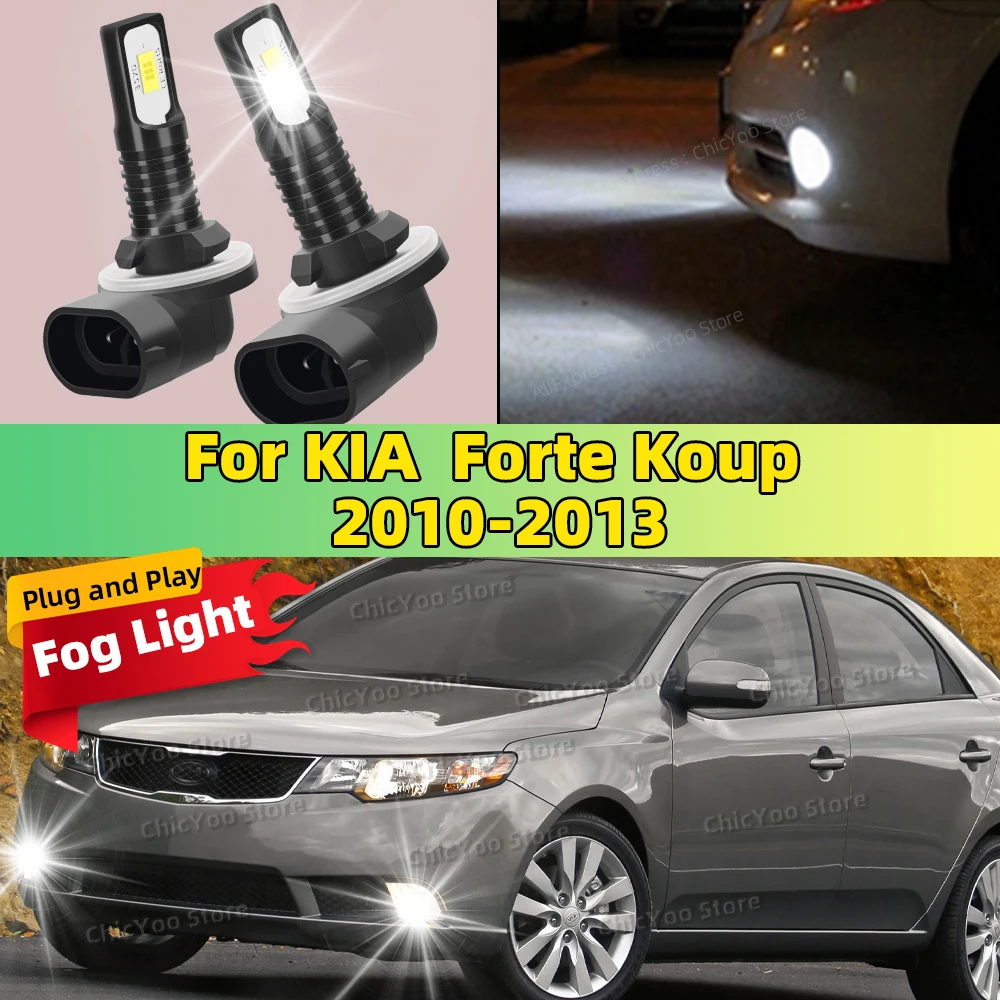 

Для KIA Forte Koup 2010 2011 2012 2013 2 шт. светодиодные лампы автомобильные противотуманные фары 6000K антибликовая лампа 20000LM ультра яркая