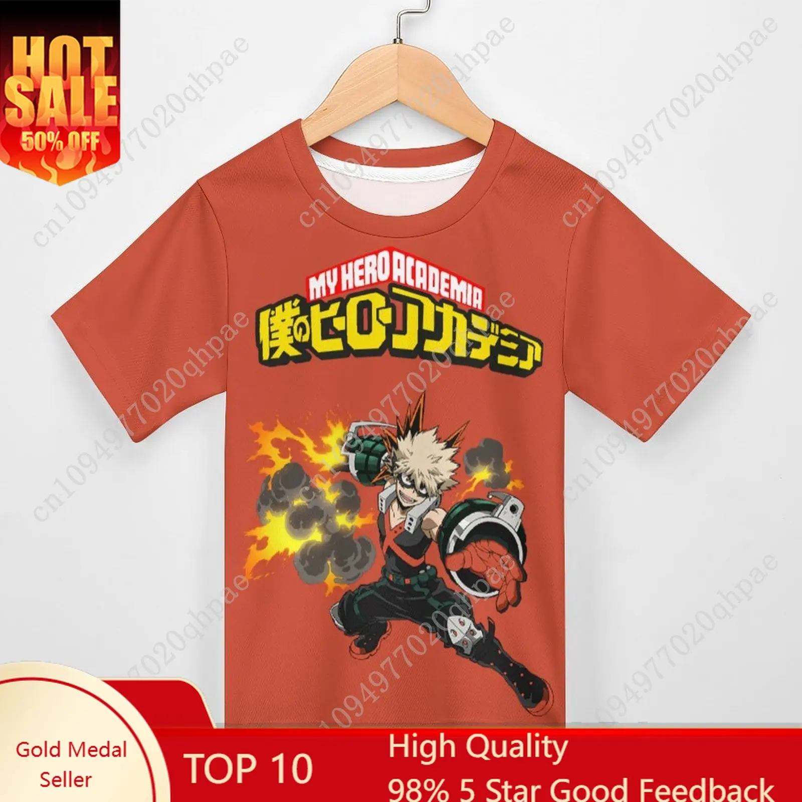 

My Hero Academia Bakugo Katsuki T Shirt Boys Girls Childs Cotton Short Sleeves Tlightweight Breathable Tshirt Custom Made Tops