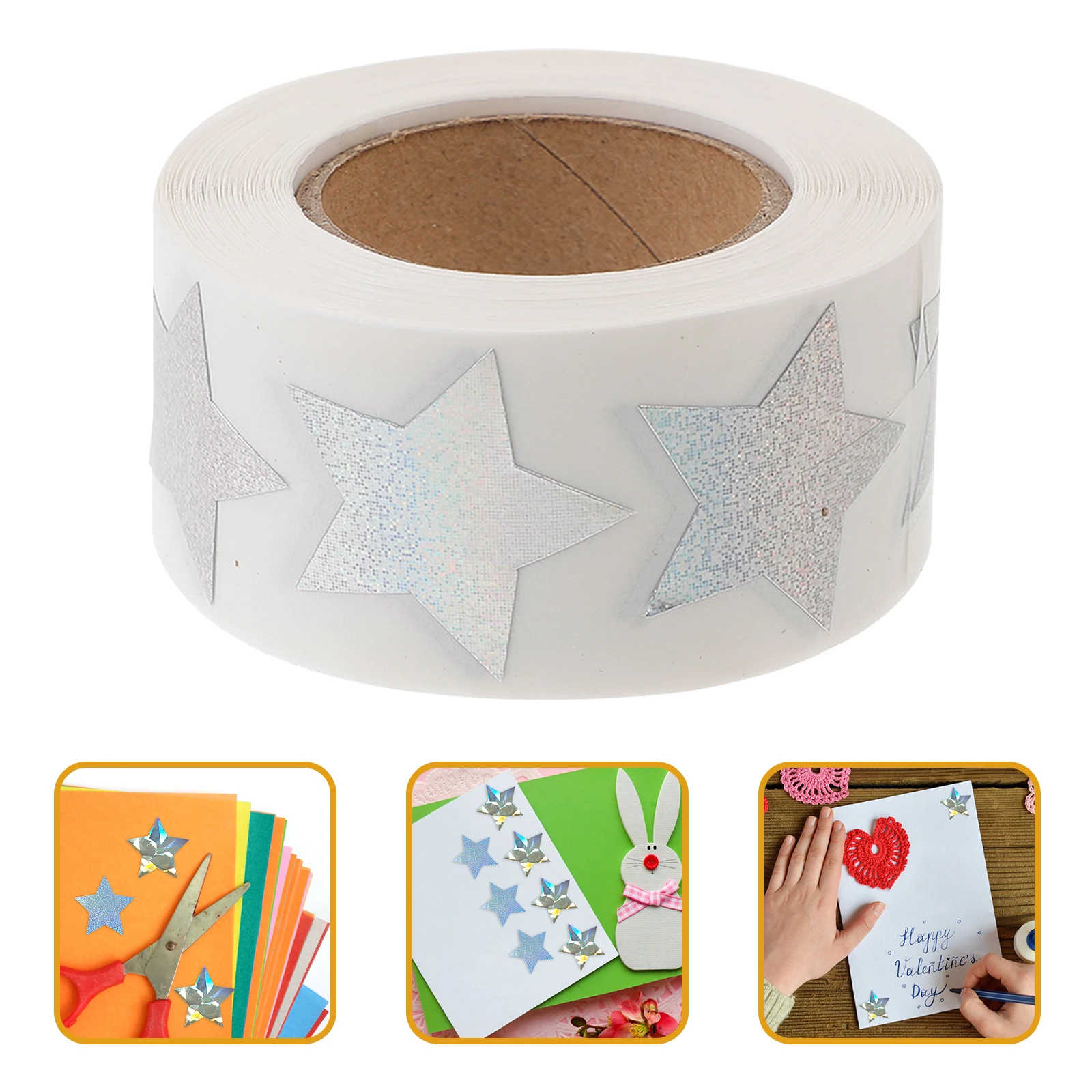 2 Rolls Star DIY Sticker Roll for Diary Scrapbook Photo Album Greeting Card Craft Decoration Self Adhesive Stickers
