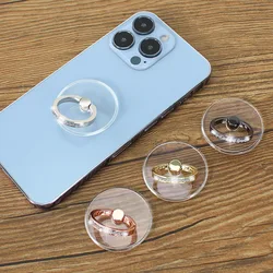 Cell Phone Ring Holder Stand Diamond Transparent Finger Grip Clear 360° Degree Rotation Kickstand Compatible IPhones