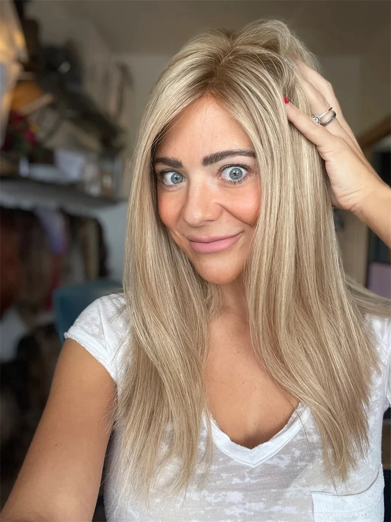 Ombre As Blonde Kleur Accentueren Pruik Lange Rechte Bob Menselijk Haar Kant Pruiken 13X6 Lace Frontale Pruiken Voor Vrouwen Pre Geplukt