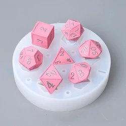 Dice Epoxy Resin Molds Hexagon DND 7Pcs Heart Dice Holder Silicone Mold with Lid DIY Plaster Dices Box Making Gift Dice Lovers