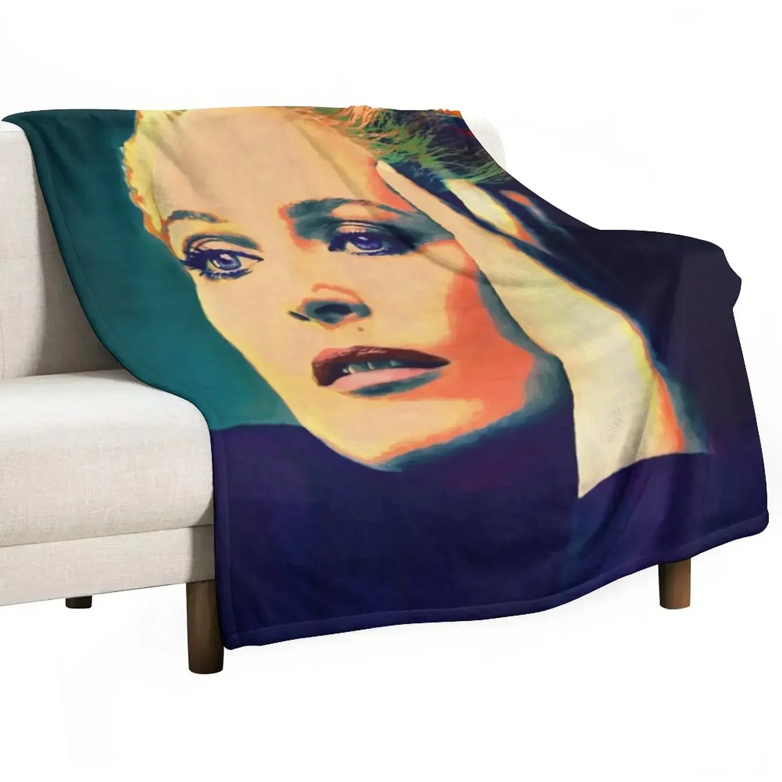 Gillian Anderson Poster in oil colors Throw Blanket Luxury Designer Single warm for winter Blankets