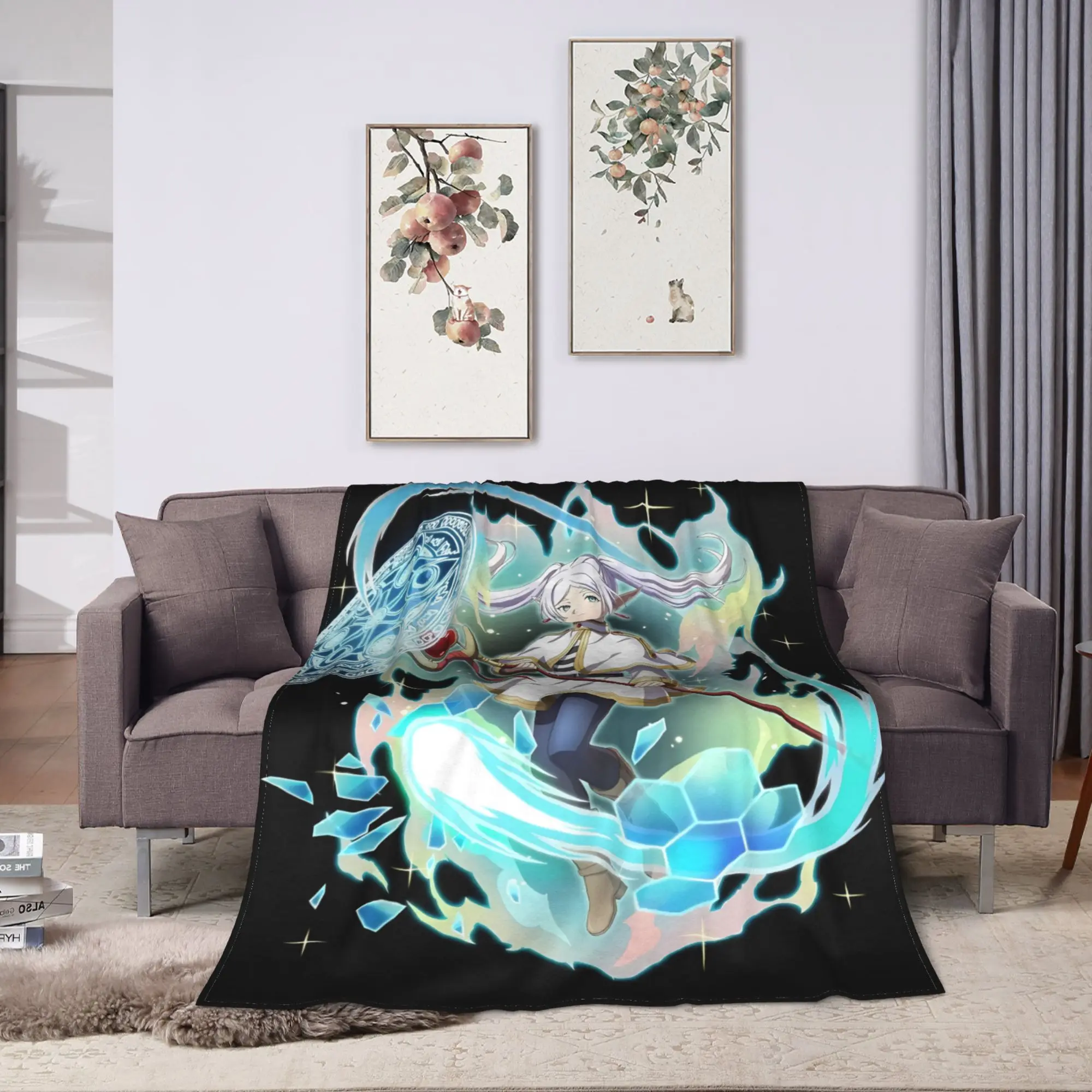 Frierens Beyonds Journeys End Fern Anime Flannel Blanket Winter Warm Soft Throw Blanket Couch Chair  Bedspread Sofa Bed Cover
