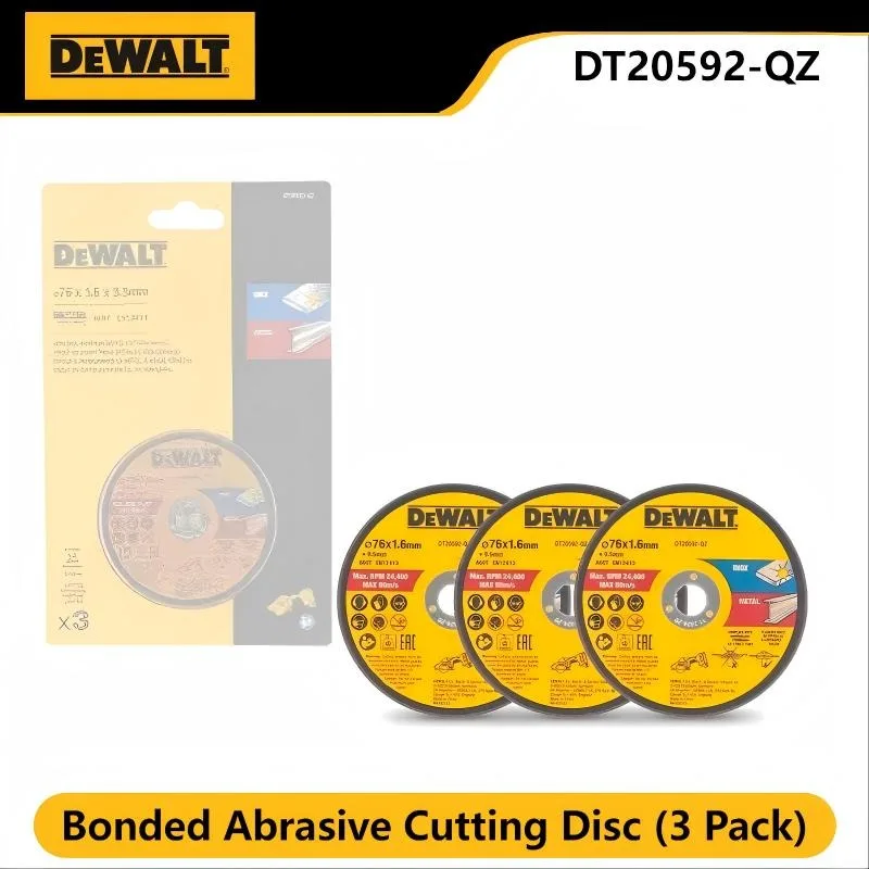 

DEWALT DT20592-QZ 125 мм INOX склеенный абразивный отрезной диск (3 шт.) — многоматовый, прочные детали для электрических инструментов