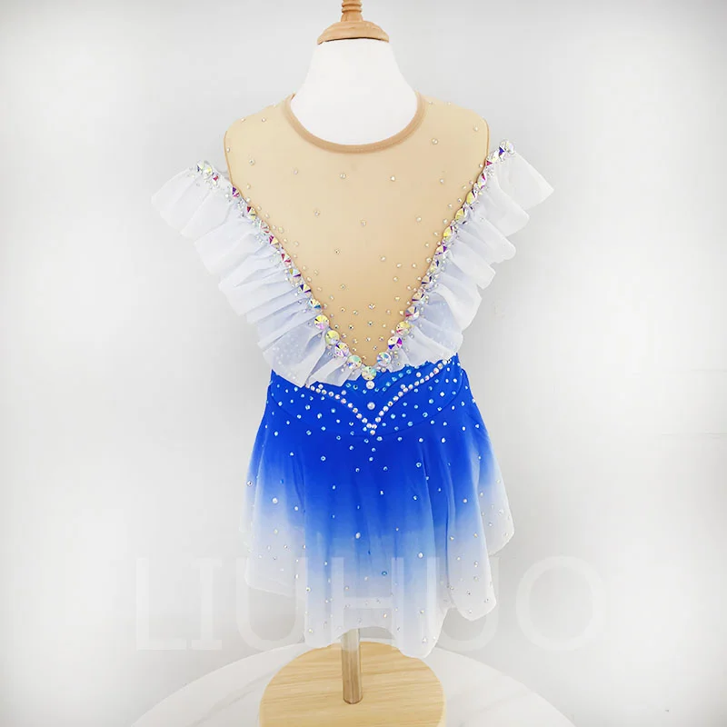 LIUHUO Artistic Gymnastics Suit Fitness Competition Suit Skill Performance Suit Blue