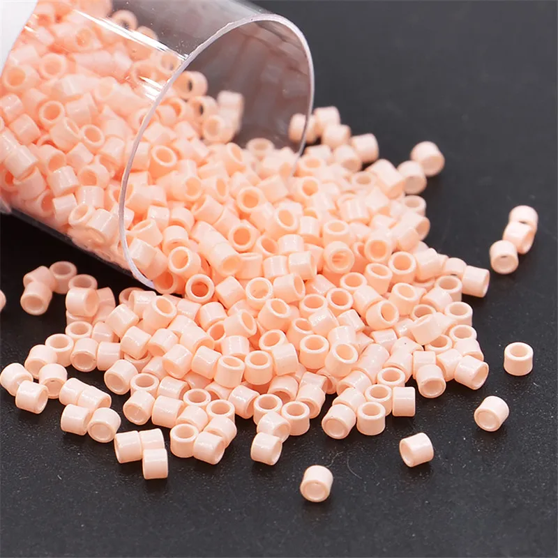 10g/Pipe 1.6mm Charm Glass Seed Beads 2000pcs Non-Extra Finish Color Imitation Delica Bead For Kids Jewelry Making