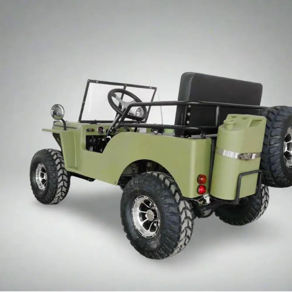 عربة الذهاب ذات الطراز العسكري 125 سي سي لجميع التضاريس باللون الأخضر العسكري مع إطارات من الكروم #3