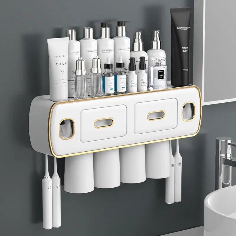 Household toilet Toothbrush toothpaste Storage Rack  strong Suction Toothbrush Holder